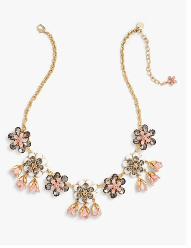 TALBOTS MARBLED BLOOMS STATEMENT NECKLACE