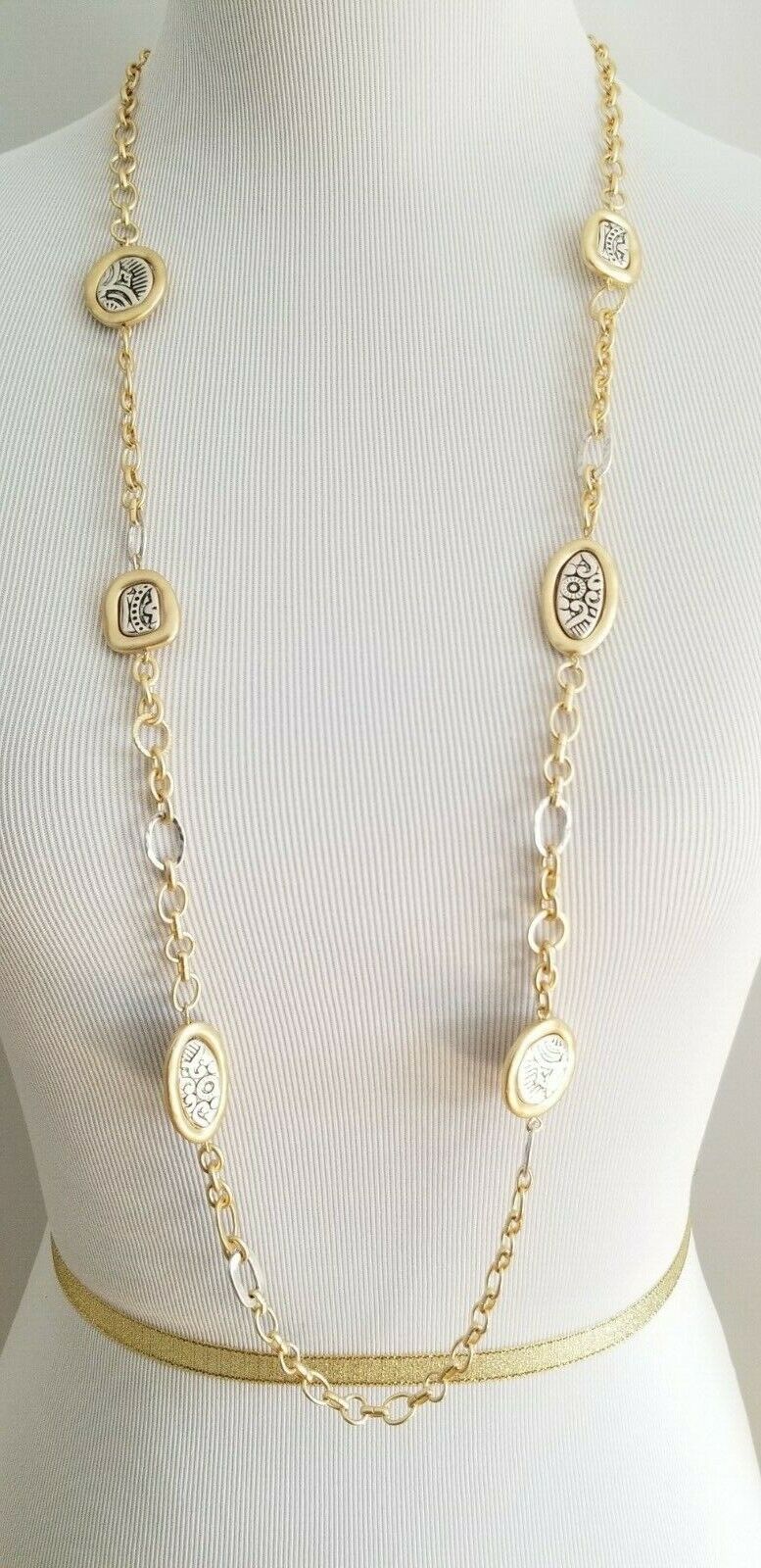 CHICO' S SLEEK MIXED-METAL SINGLE-STRAND NECKLACE