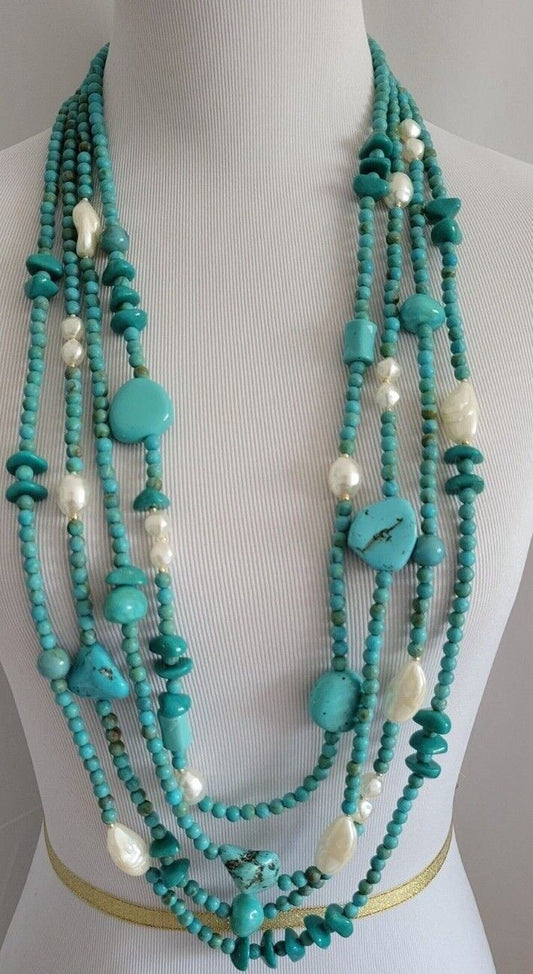 CHICO'S BEADED MULTISTRAND NECKLACE
