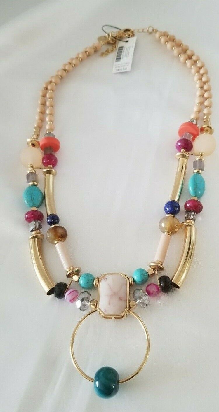 CHICO'S MULTI-COLORED BEADED STATEMENT NECKLACE