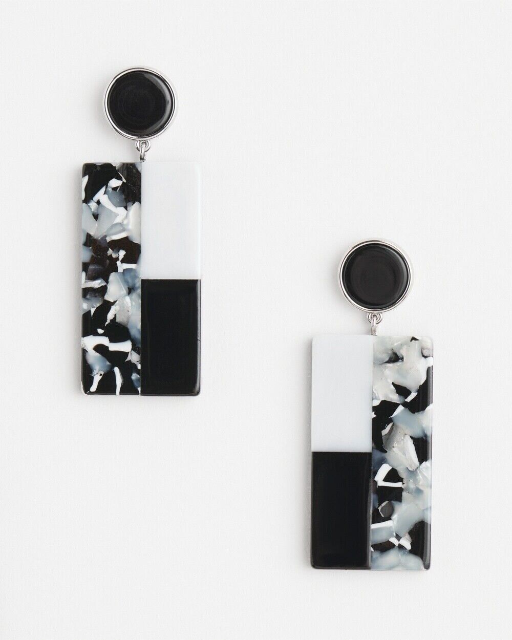 CHICO'S NO DROOP MARBLE RESIN EARRINGS