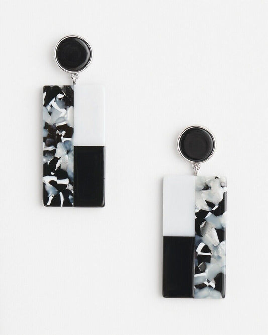 CHICO'S NO DROOP MARBLE RESIN EARRINGS