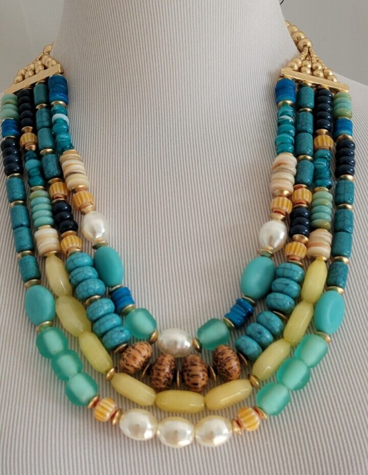 CHICO' S TURQUOISE MULTISTRAND NECKLACE