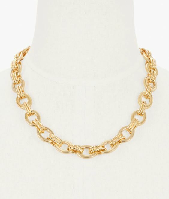 TALBOTS MIXED TEXTURE LINKS NECKLACE
