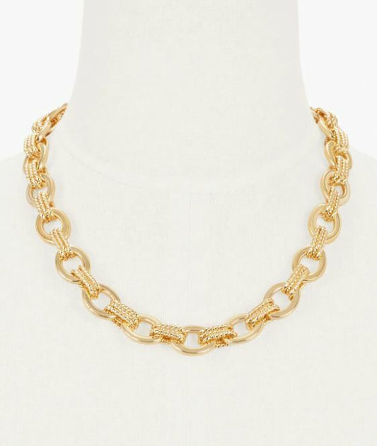 TALBOTS MIXED TEXTURE LINKS NECKLACE