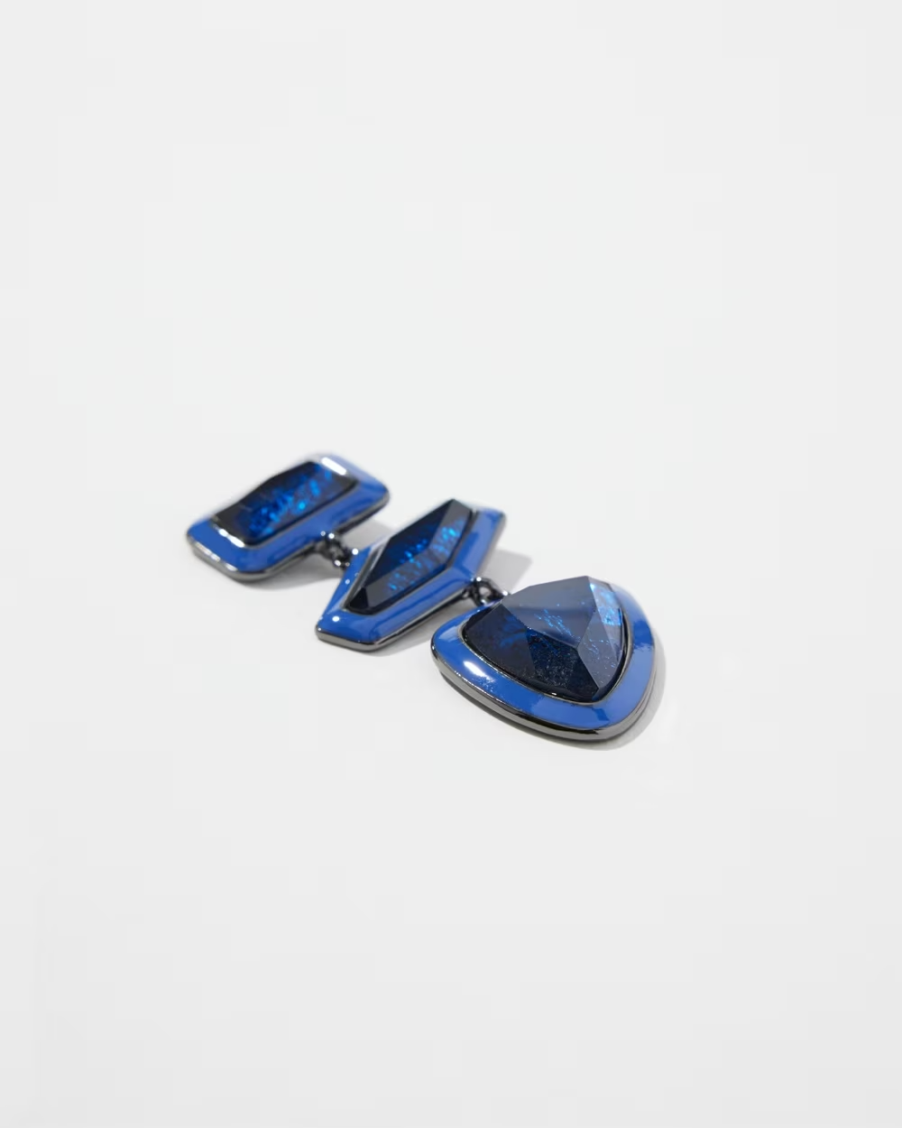 CHICO'S BLUE LINEAR DROP EARRINGS