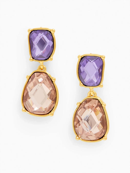 TALBOTS CHECKERED STONE DROP EARRINGS