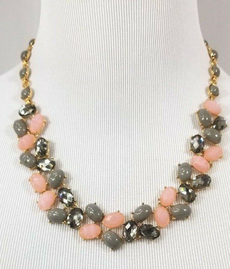 TALBOTS Pink & Neutral Statement Necklace