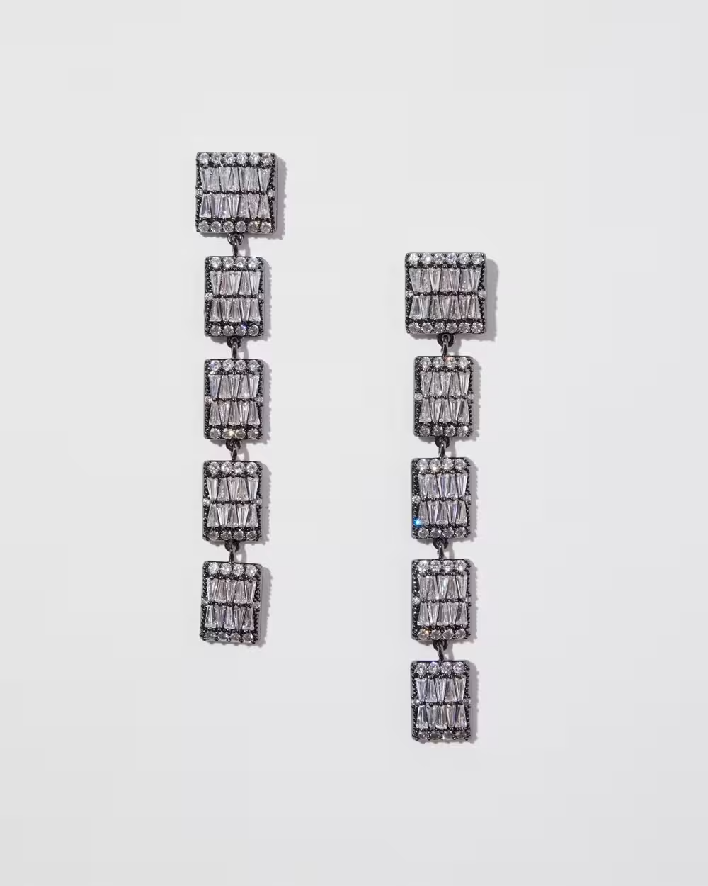 CHICO'S CUBIC ZIRCONIA LINEAR EARRINGS