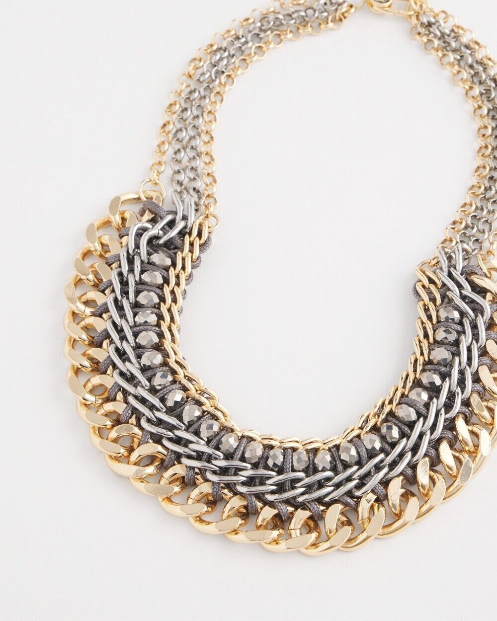 CHICO'S MIIXED METAL CHAIN COLLAR NECKLACE