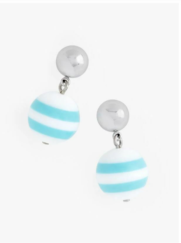 TALBOTS PREPPY STRIPES DROP EARRINGS