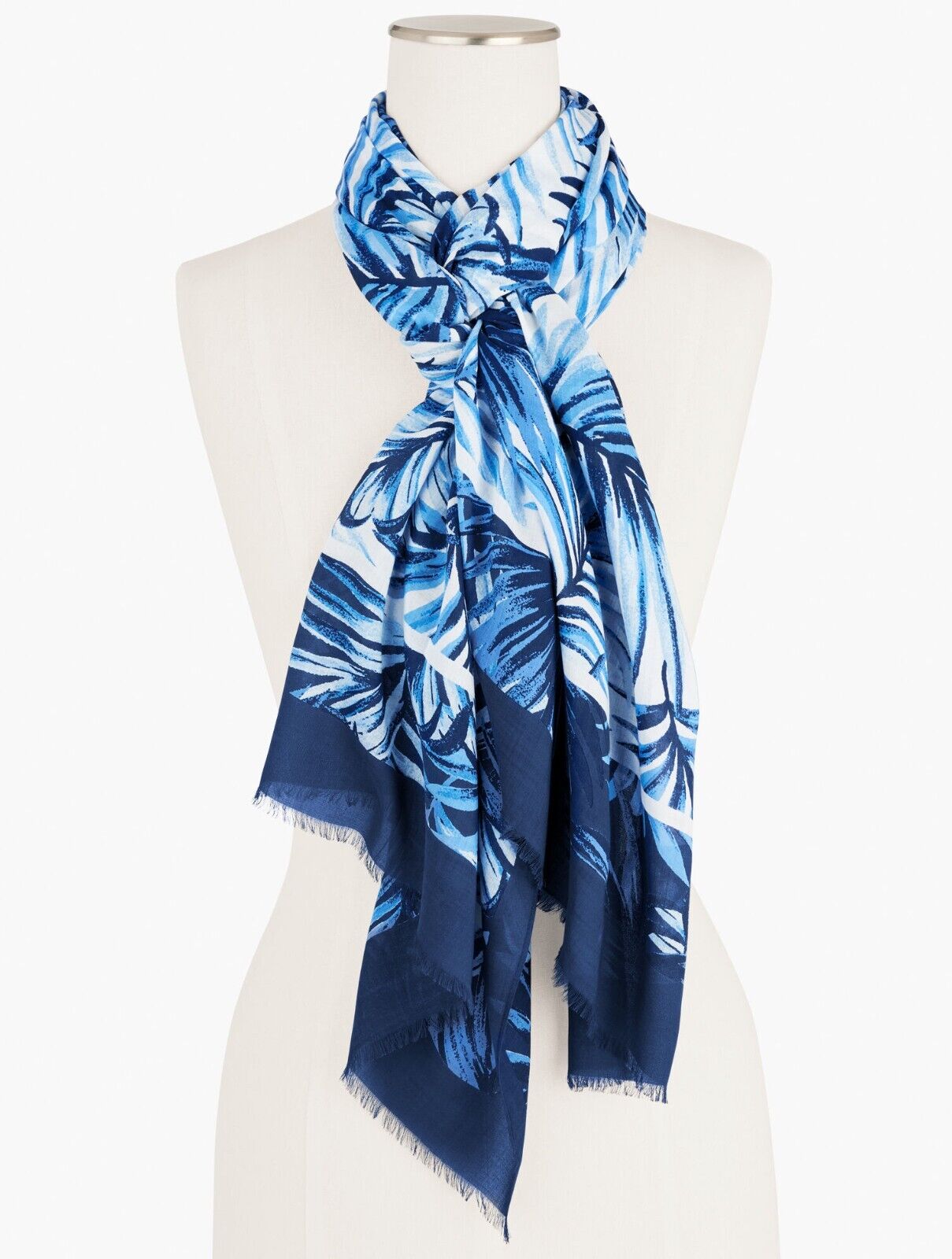 TALBOTS WATERCOLOR LEAVES OBLONG SCARF