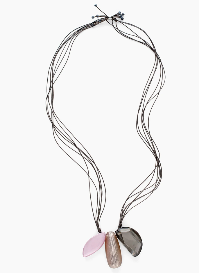 CHICO' S CONVERTIBLE PURPLE STONE PENDANT NECKLACE