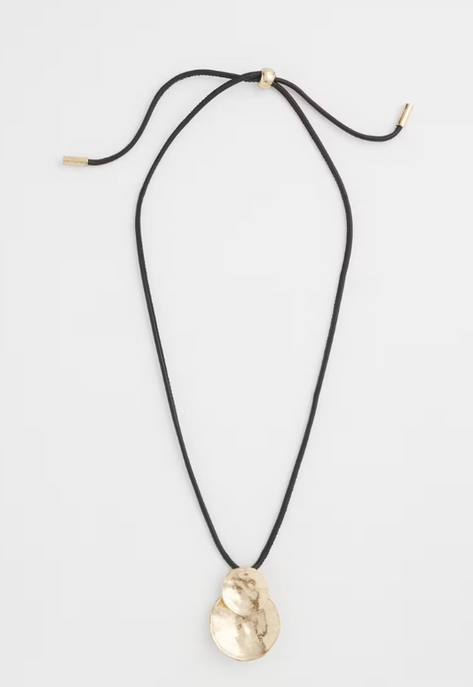 CHICO'S GOLD TONE CIRCLES PENDANT NECKLACE