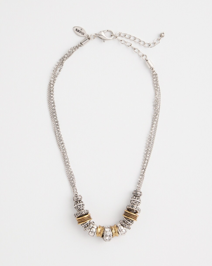 CHICO'S MIXED METAL ACCENTS NECKLACE