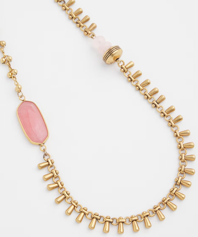 CHICO'S SINGLE STRAND PINK QUARTZ NECKLACE