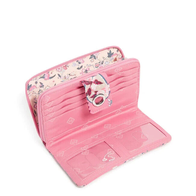 Vera Bradley RFID Turnlock Wallet, Botanical Paisley Pink