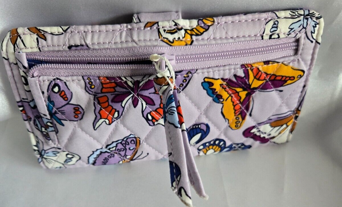 Vera Bradley Women's Cotton Tab Wallet, Wing in Flight
