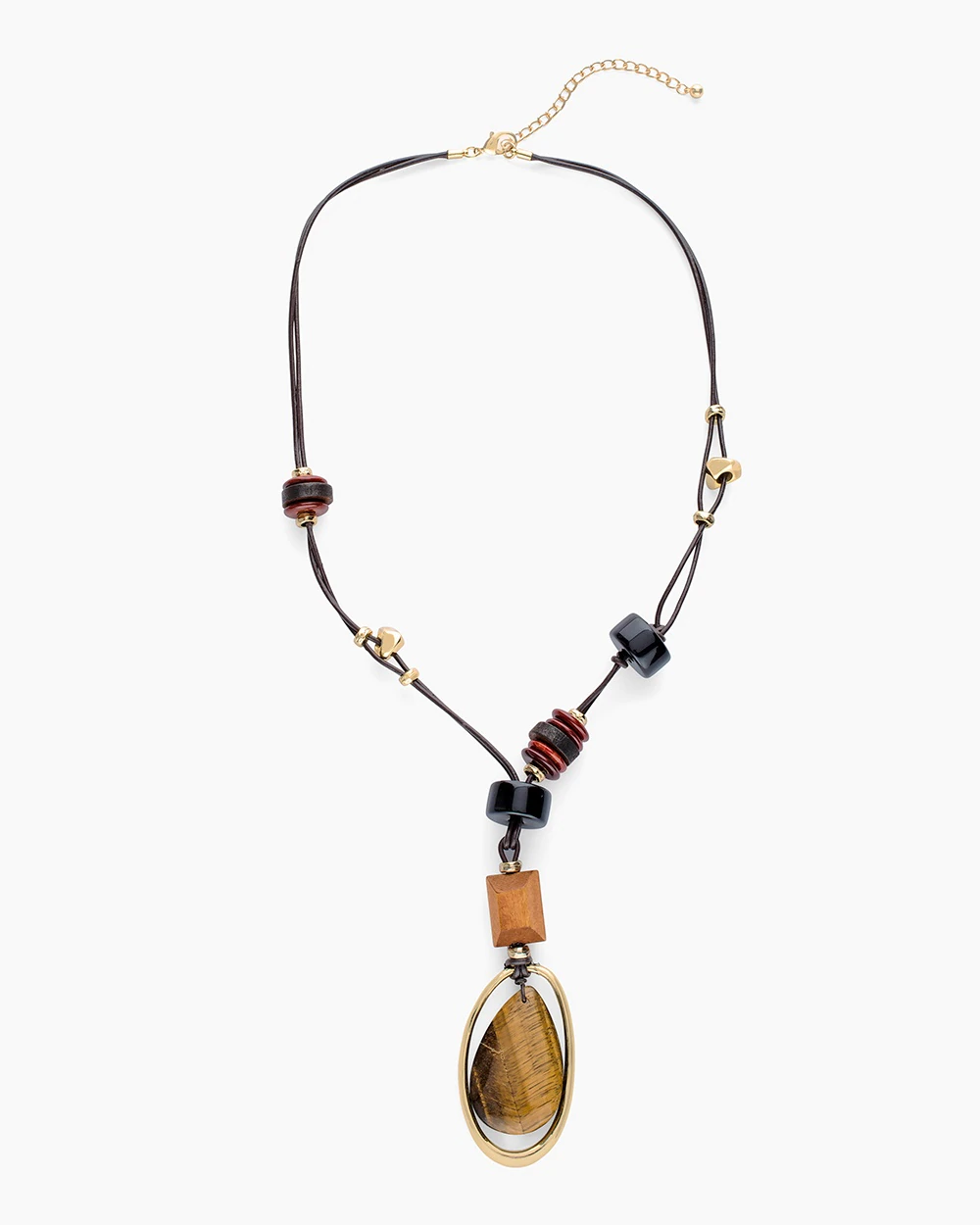 CHICO'S LONG NEUTRAL PENDANT NECKLACE