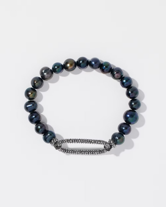 CHICO'S FRESH WATER PEARL PAVE BRACELET