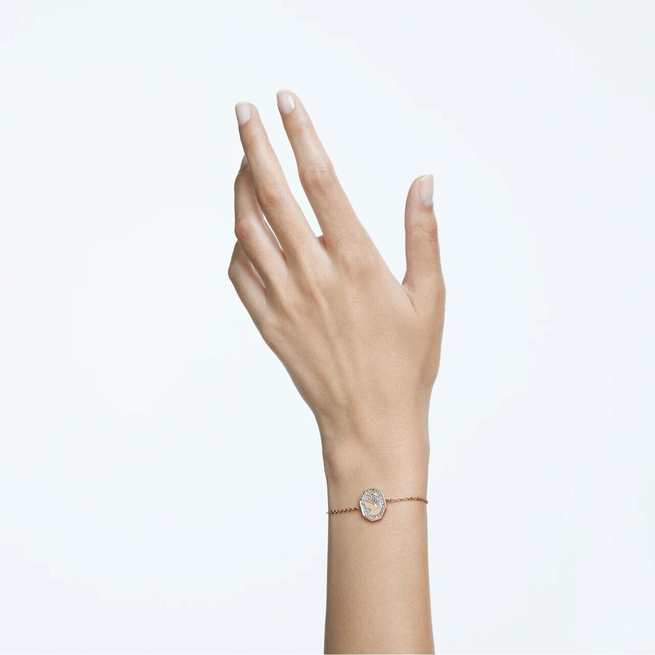 Swarovski Signum Bracelet, Swan, White, Rose-Gold Tone Plated -5621107 New