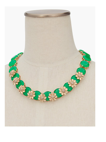 TALBOTS Layered Flowers and Stones Linear Necklace