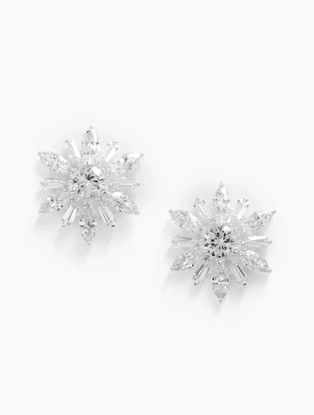 TALBOTS STERLING SILVER SNOFLAKE STUD EARRINGS