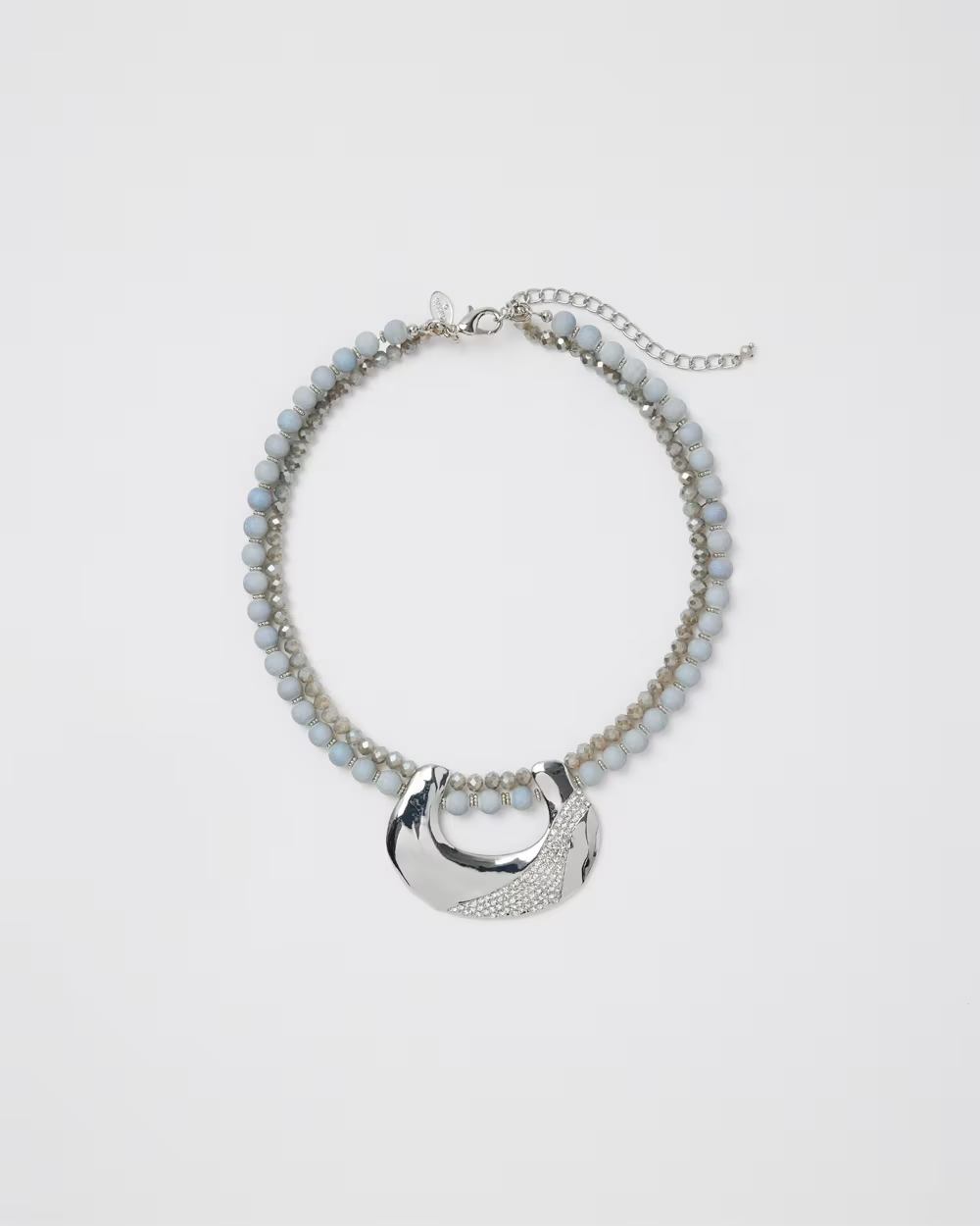 CHICO'S GRAY BIB NECKLACE