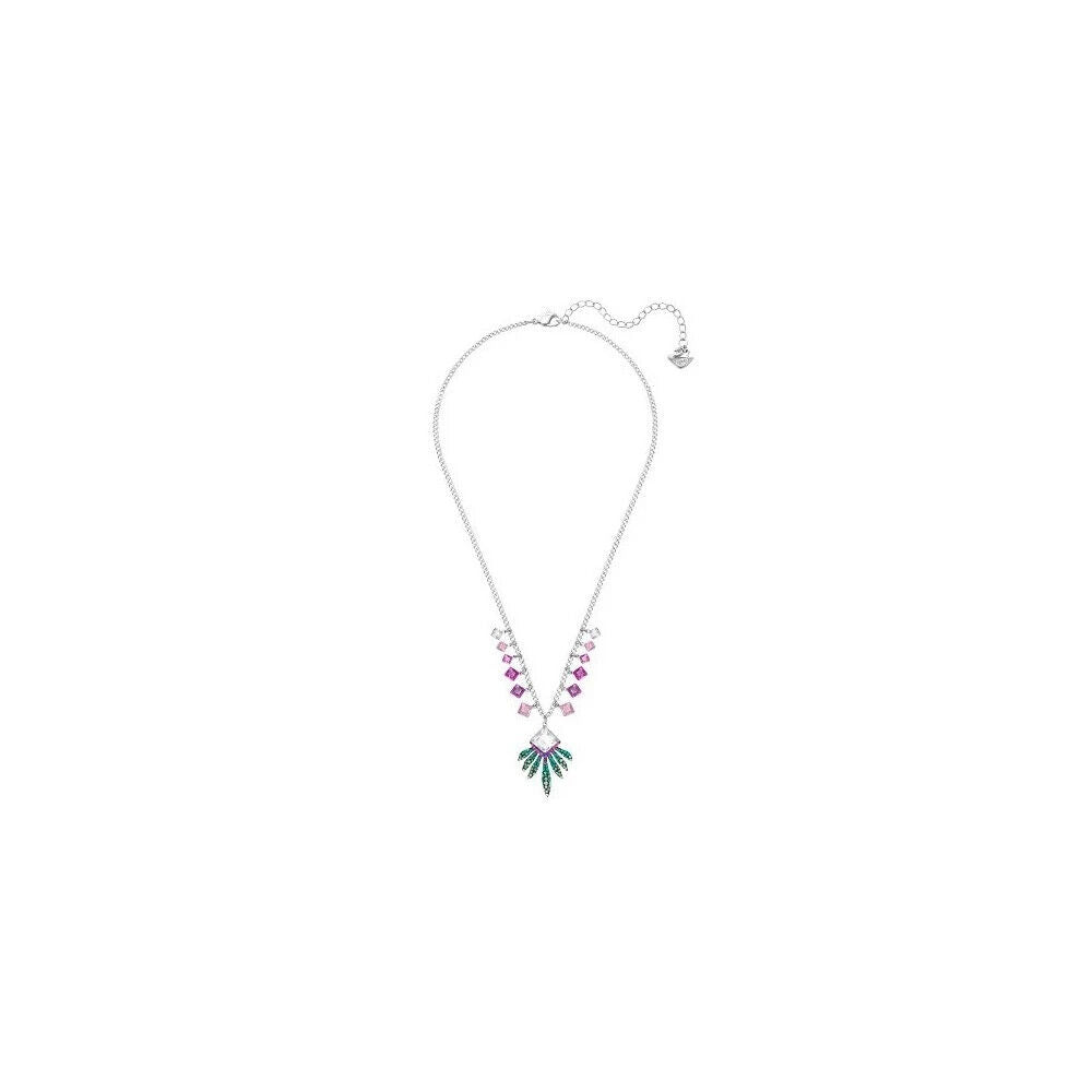 Swarovski Gisele Rhinestone Green and Fuchsia Necklace