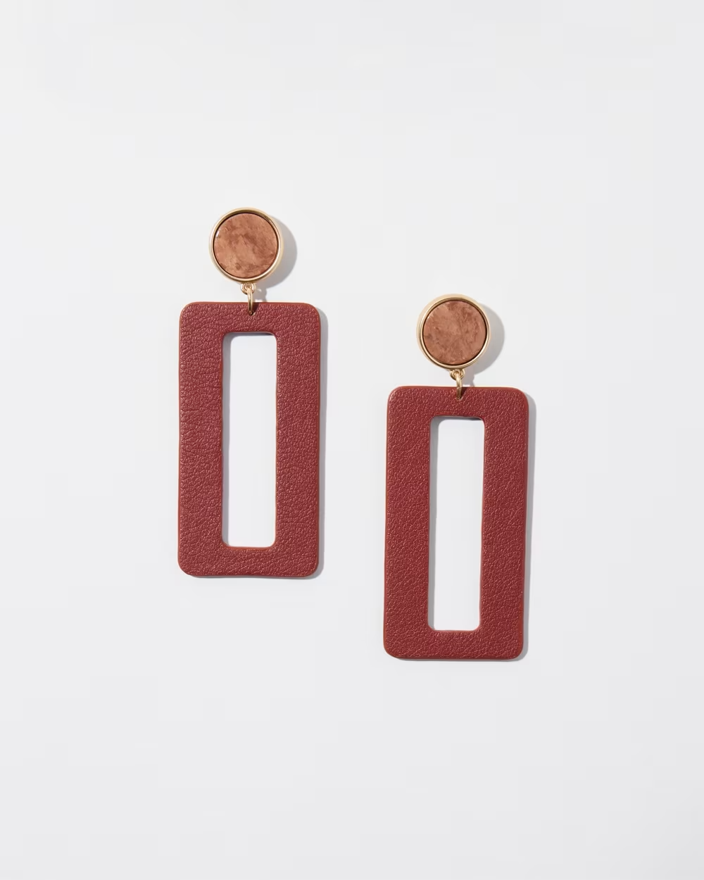 CHICO'S RECTANGLE DROP HOOP EARRINGS