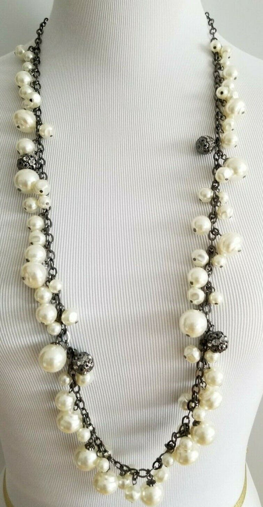 CHICO'S FAUX-PEARL BAUBLE SINGLE-STRAND NECKLACE