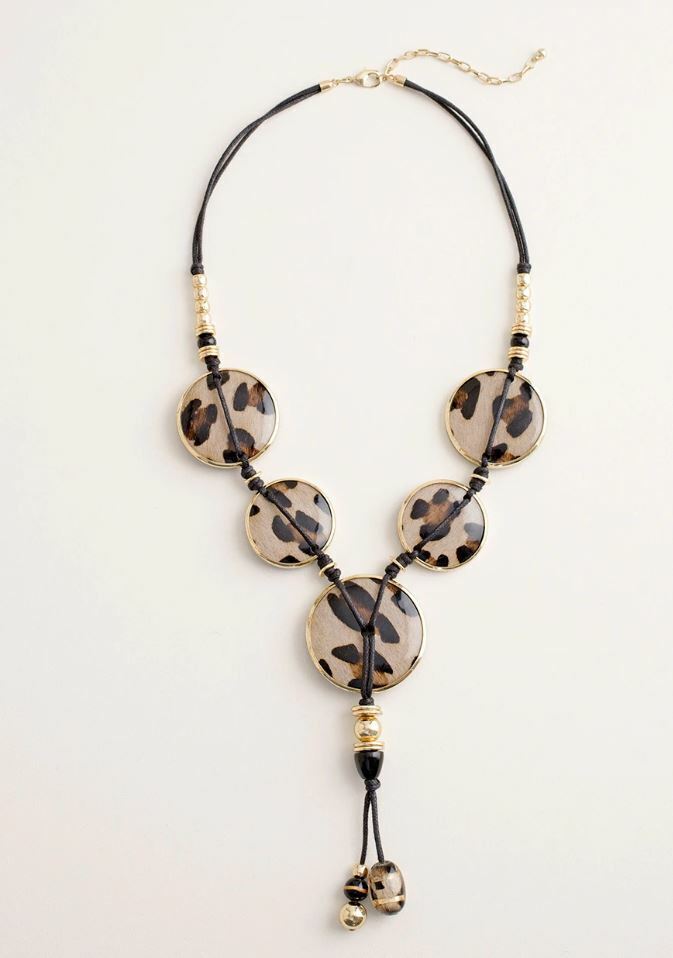 CHICO'S ANIMAL-PRINT Y-NECKLACE