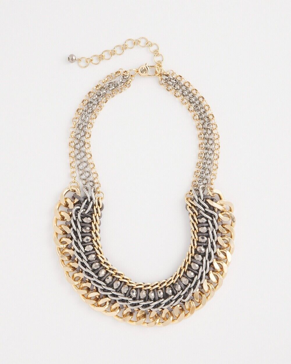 CHICO'S MIIXED METAL CHAIN COLLAR NECKLACE