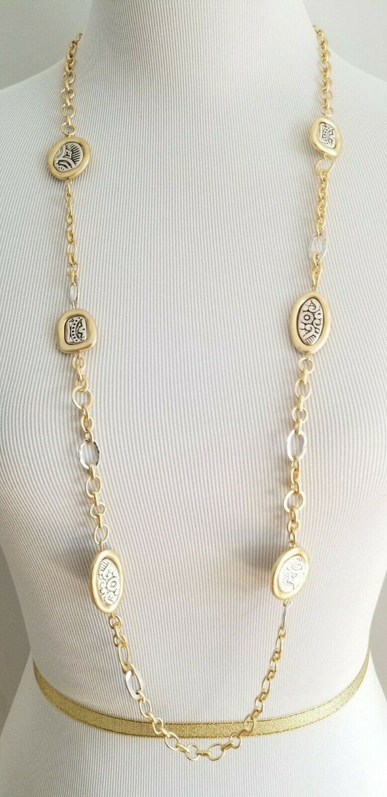 CHICO' S SLEEK MIXED-METAL SINGLE-STRAND NECKLACE