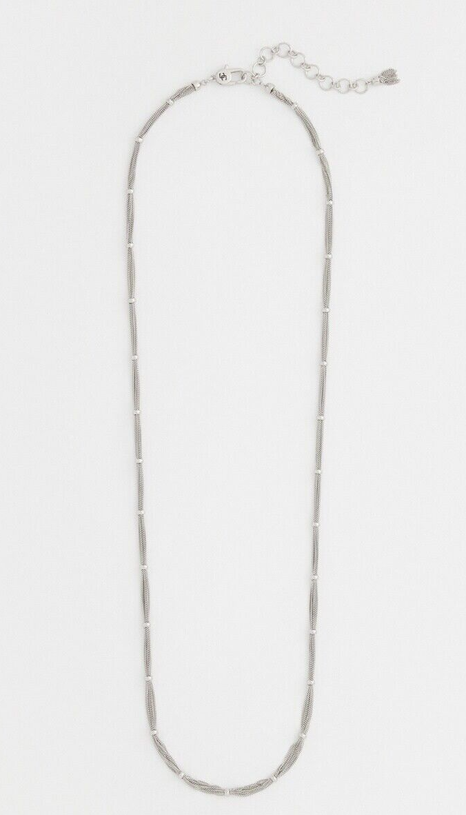 CHICO'S SILVER TONE STRAND NECKLACE