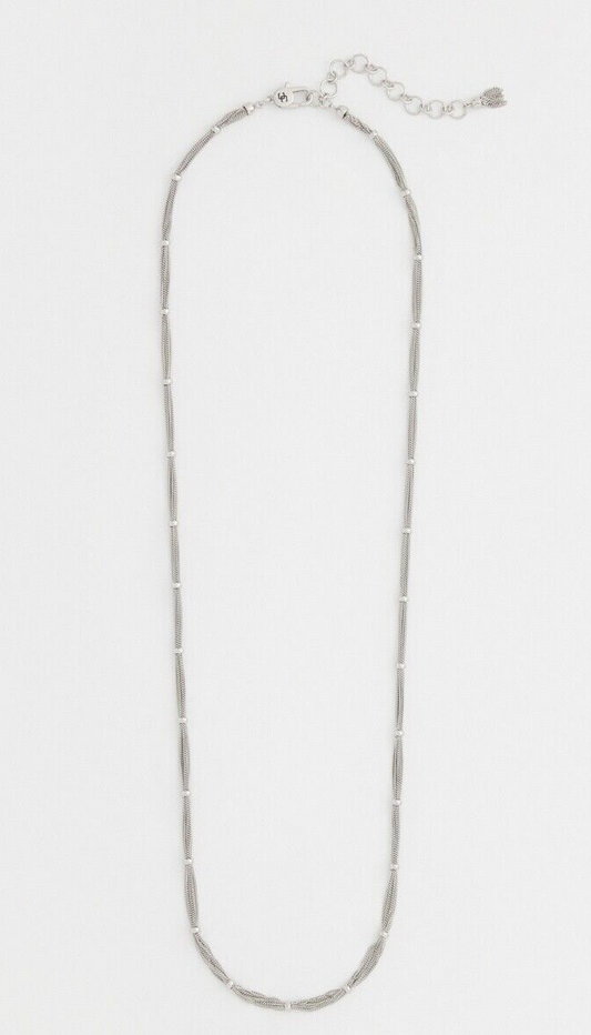 CHICO'S SILVER TONE STRAND NECKLACE