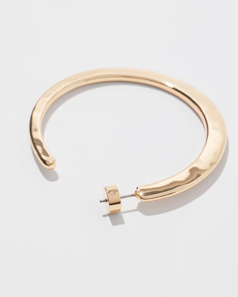 CHICO'S 2/" GOLD TONE TEXTURED HOOPS EARRINGS