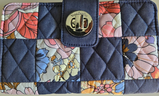 Vera Bradley RFID Turnlock Zip Wallet, Aloha Blooms Patchwork