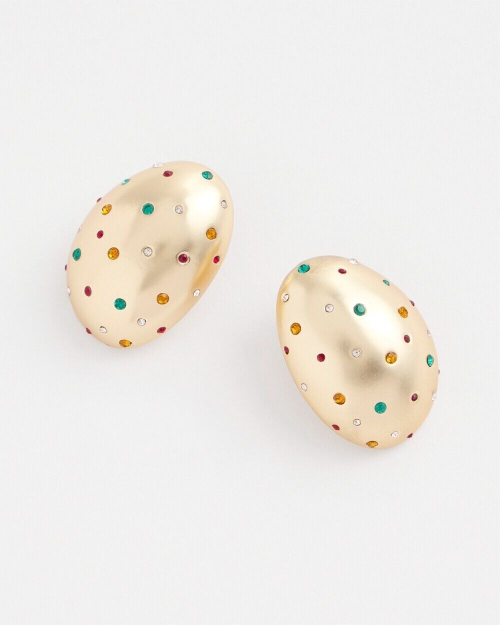 CHICO'S MULTICOLOR PAVE STUD EARRINGS
