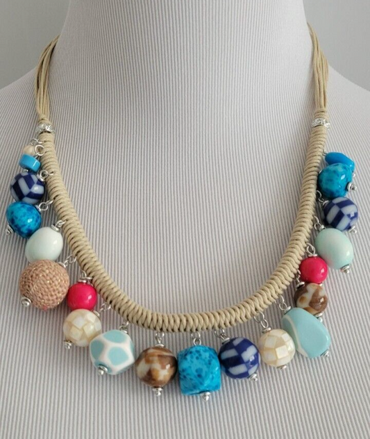 CHICO'S ADJUSTABLE BEADED NECKLACE