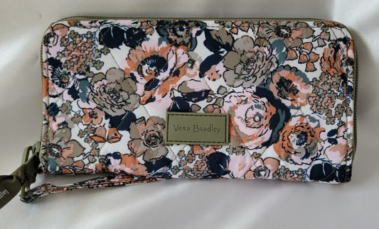 Vera Bradley Ultralight RFID Accordion Wristlet,Petite Exuberant Floral Wristlet