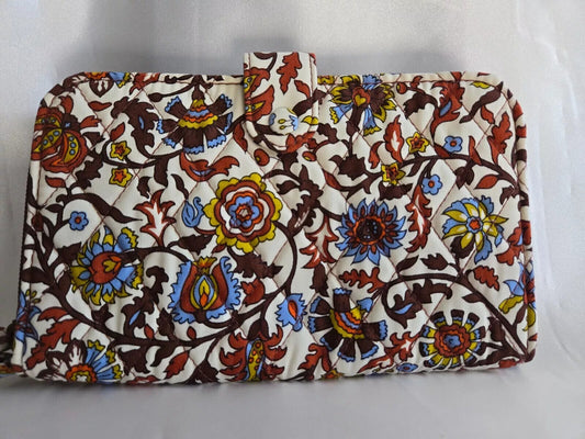 Vera Bradley Large Tab Wallet, Marrakesh Vines Cream