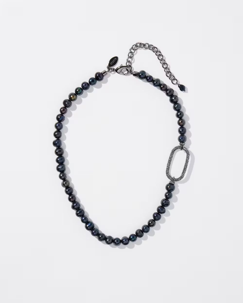 CHICO' S FRESH WATER PEARL PAVE NECKLACE