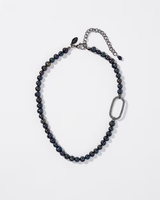 CHICO' S FRESH WATER PEARL PAVE NECKLACE
