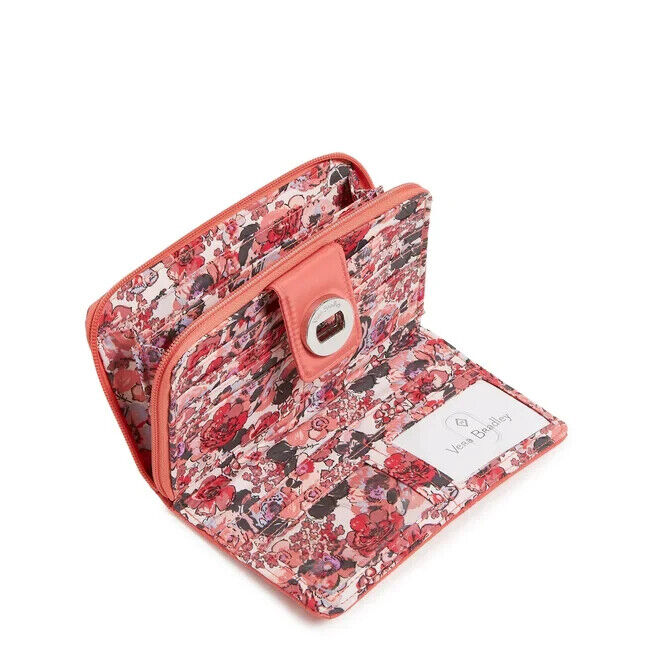 Vera Bradley Ultralight RFID Turnlock Wallet, Blush Sienna