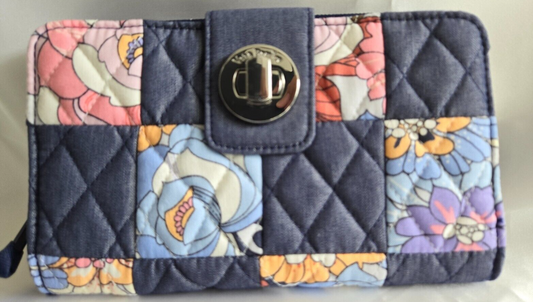 Vera Bradley RFID Turnlock Zip Wallet, Aloha Blooms Patchwork