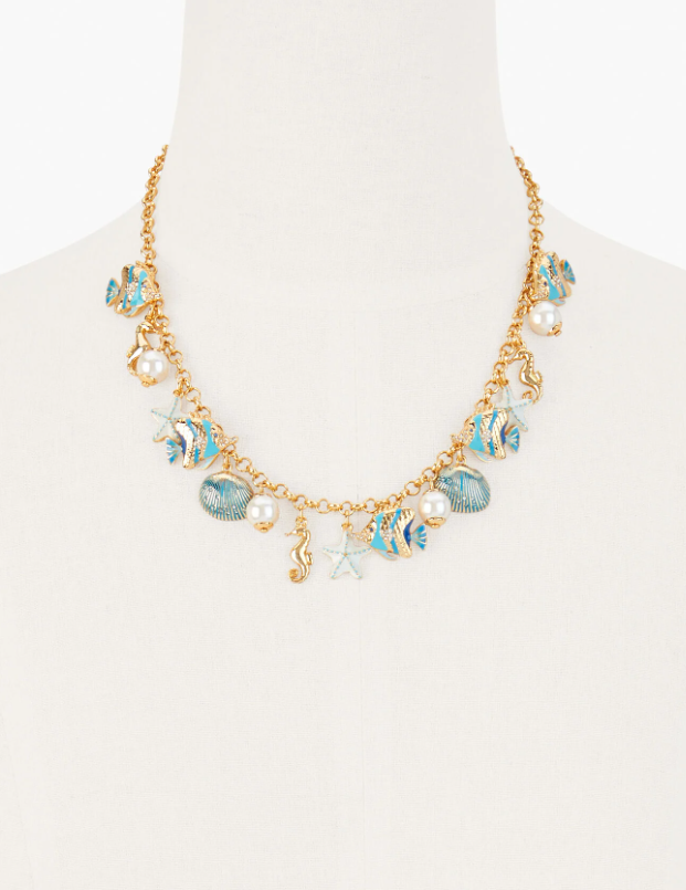 TALBOTS OCEAN CHARMS STATEMENT NECKLACE