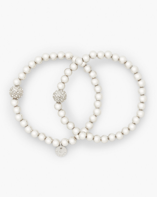 TALBOTS CLASSIC SILVER-TONE STRETCH BRACELET SET
