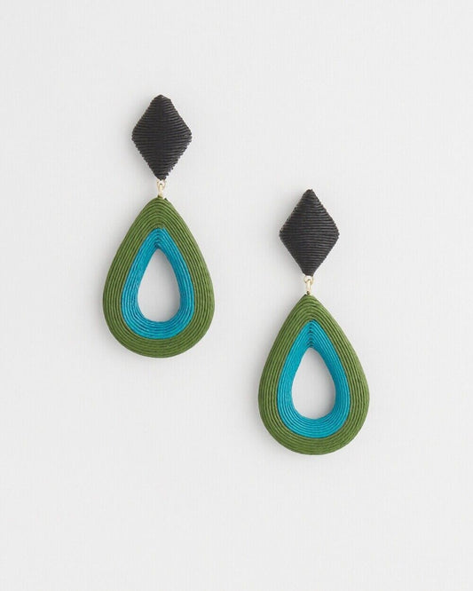 CHICO'S WOOD TEARDROP EARRINGS