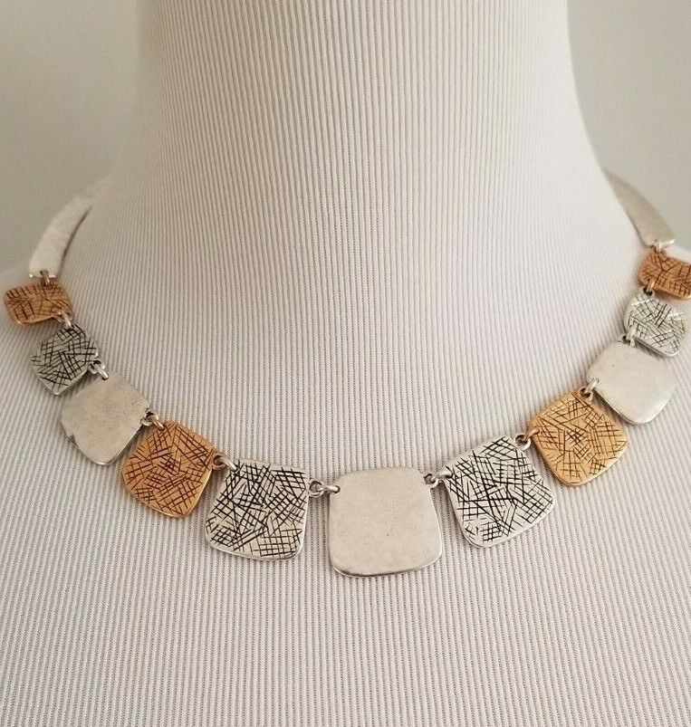 CHICO'S MIXED-METAL BIB NECKLACE